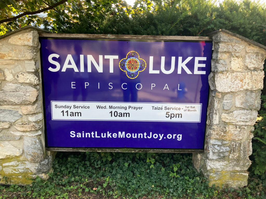 new sign outside saint luke