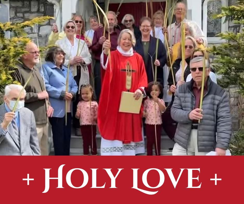 saint luke celebrates palm sunday on the chruch steps