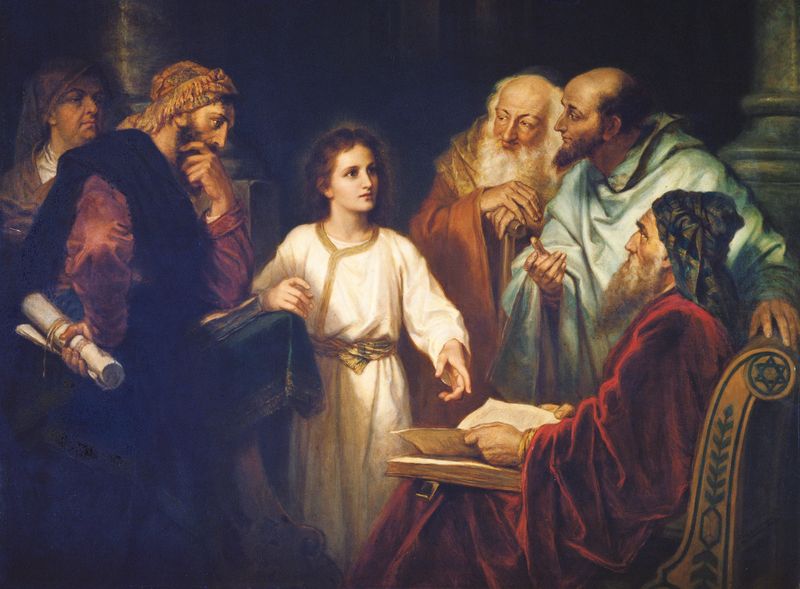 young jesus reading in the temple