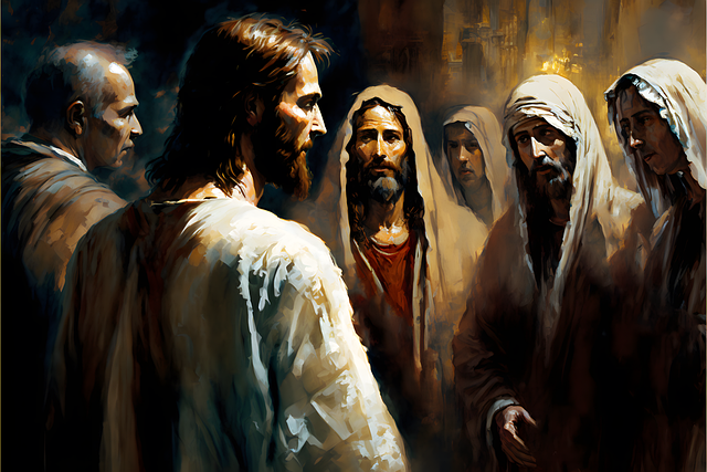 Jesus talks with his disciples